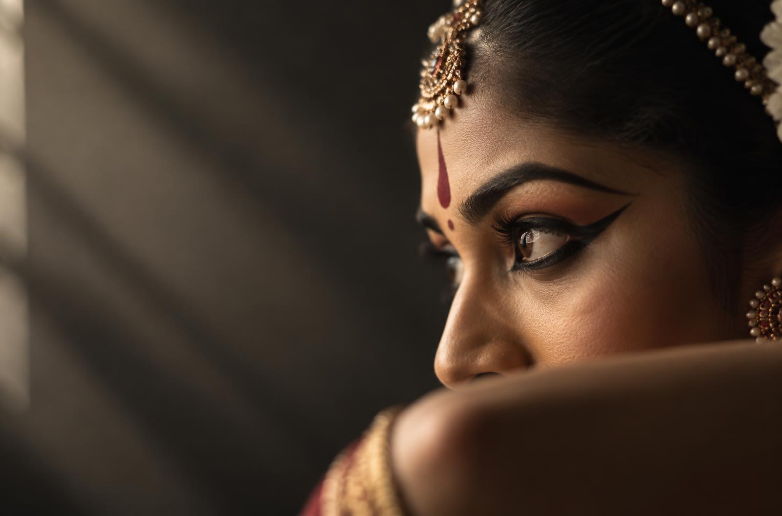 Expressive eyes of a Kuchipudi dancer